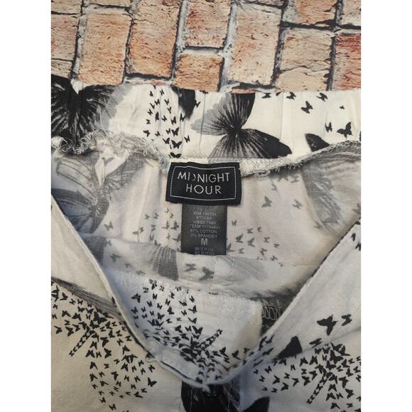 Midnight Hour Black & White Butterfly Print Skirt size M - Picture 4 of 6
